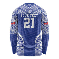 Manu Samoa Pacific Samoa Rugby Custom Long Sleeve Shirt Polynesian Pattern