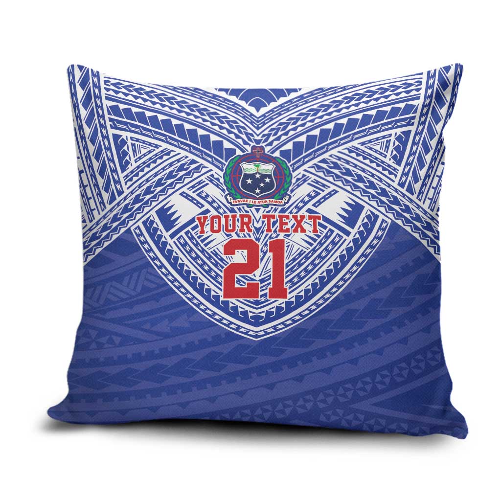 Manu Samoa Pacific Samoa Rugby Custom Pillow Cover Polynesian Pattern LT9 Blue - Polynesian Pride