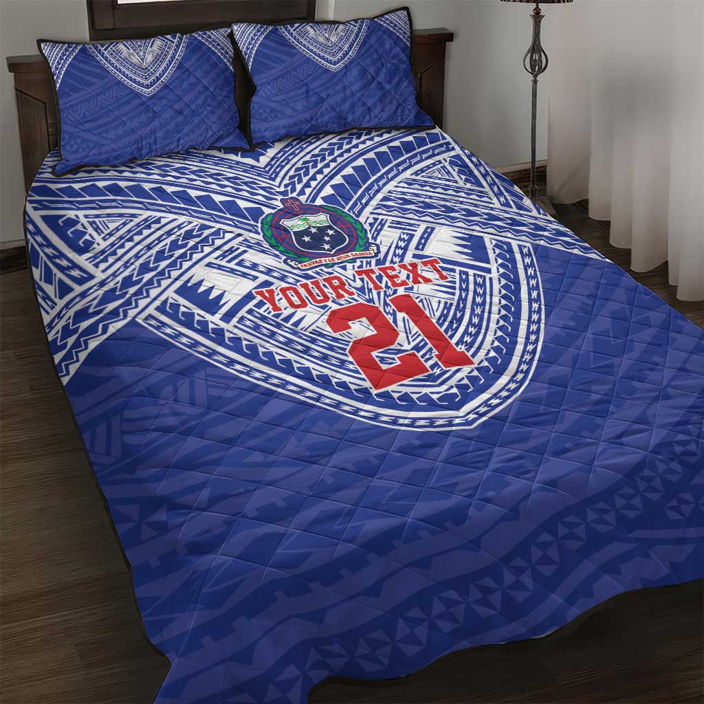 Manu Samoa Pacific Samoa Rugby Custom Quilt Bed Set Polynesian Pattern