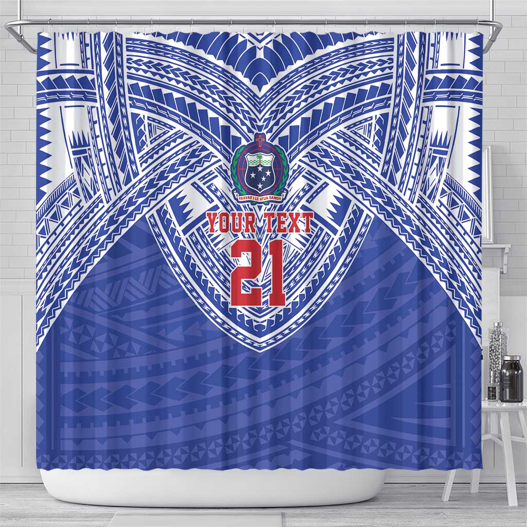 Manu Samoa Pacific Samoa Rugby Custom Shower Curtain Polynesian Pattern
