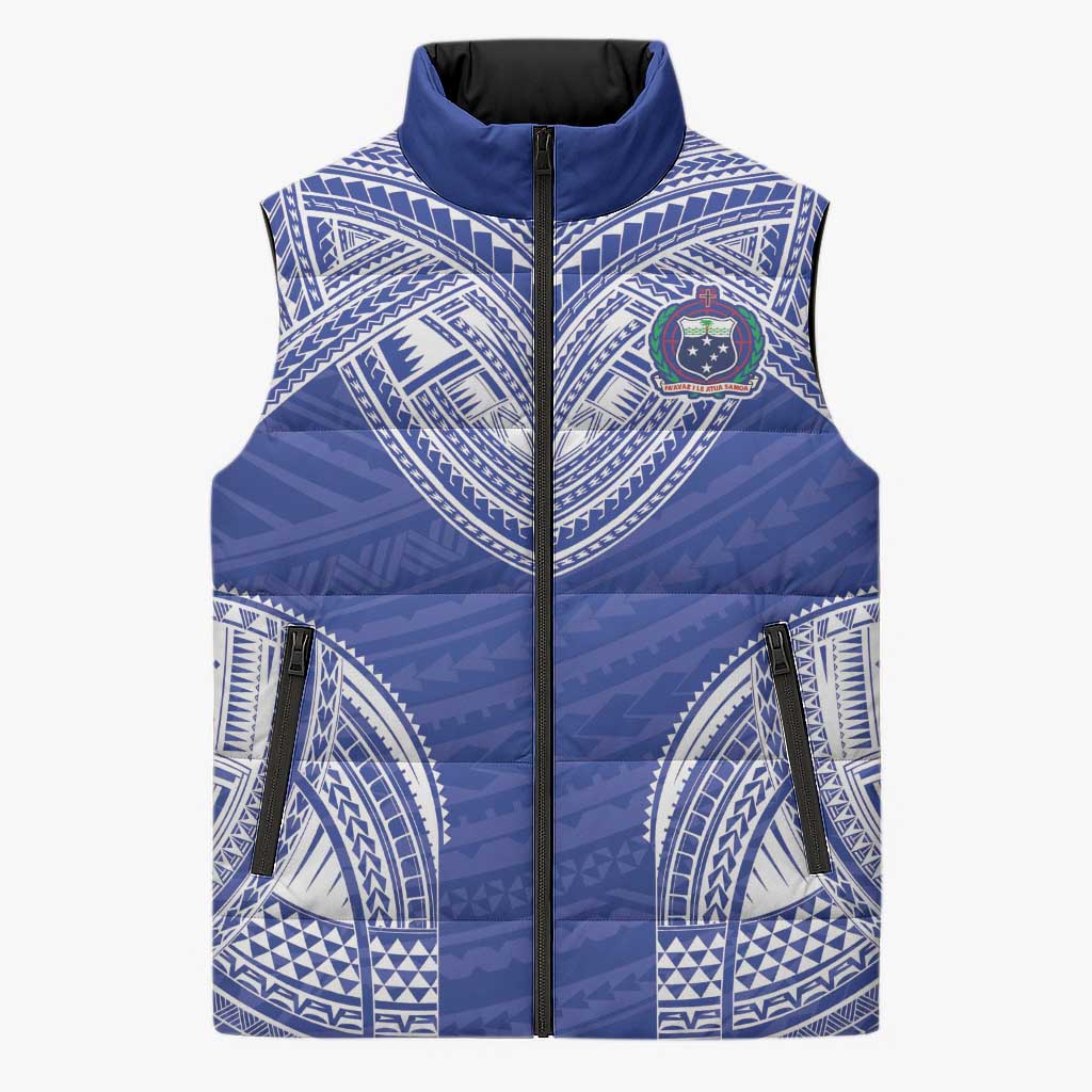 Manu Samoa Pacific Samoa Rugby Custom Sleeveless Puffer Jacket Polynesian Pattern - Polynesian Pride