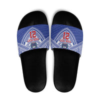 Manu Samoa Pacific Samoa Rugby Custom Slide Sandals Polynesian Pattern LT9 Blue - Polynesian Pride
