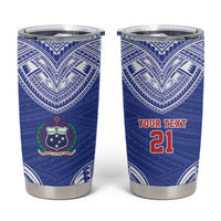 Manu Samoa Pacific Samoa Rugby Custom Tumbler Cup Polynesian Pattern LT9 Blue - Polynesian Pride