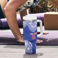 Manu Samoa Pacific Samoa Rugby Custom Tumbler With Handle Polynesian Pattern LT9 - Polynesian Pride