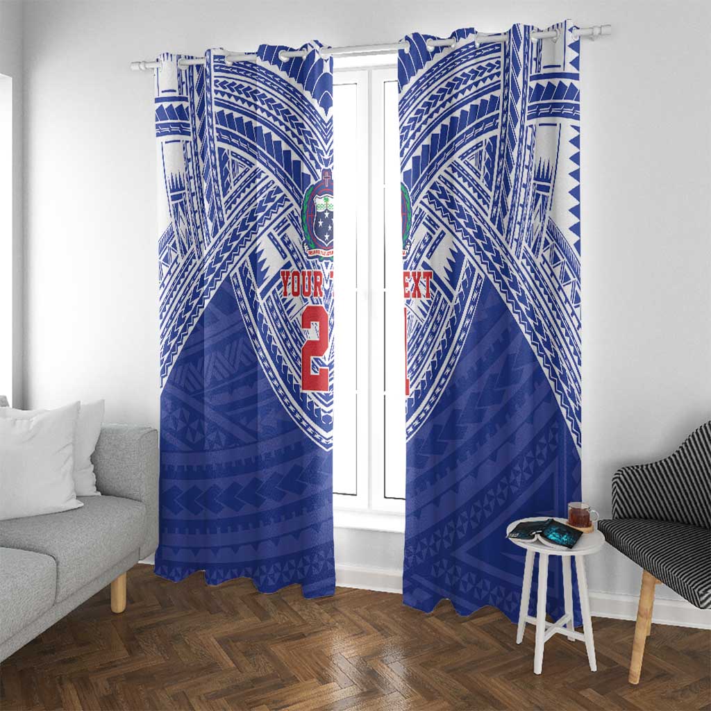 Manu Samoa Pacific Samoa Rugby Custom Window Curtain Polynesian Pattern LT9 With Grommets Blue - Polynesian Pride