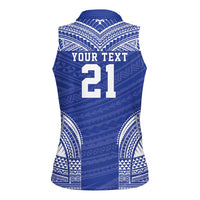 Manu Samoa Pacific Samoa Rugby Custom Women Sleeveless Polo Shirt Polynesian Pattern
