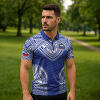 Manu Samoa Pacific Samoa Rugby Custom Zipper Polo Shirt Polynesian Pattern LT9 - Polynesian Pride