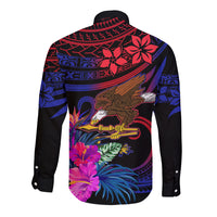 Custom American Samoa Long Sleeve Button Shirt Manu'a Cession Day Polynesian Tribal LT9 - Polynesian Pride