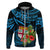 Fiji Islands Hoodie With Polynesian Tribal Happy National Day LT9 Zip Hoodie Blue - Polynesian Pride