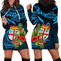 Custom Fiji Islands Hoodie Dress With Polynesian Tribal Happy National Day LT9 - Polynesian Pride