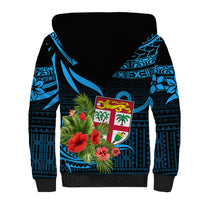 Custom Fiji Islands Sherpa Hoodie With Polynesian Tribal Happy National Day LT9 - Polynesian Pride