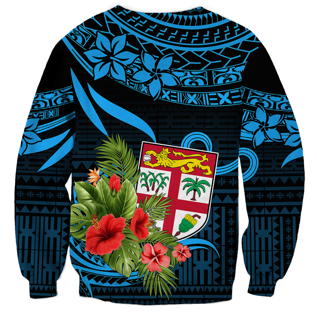 Custom Fiji Islands Sweatshirt With Polynesian Tribal Happy National Day LT9 - Polynesian Pride