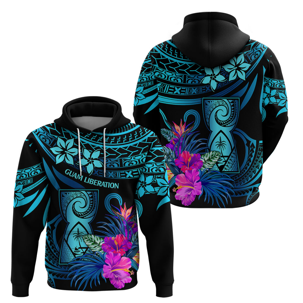 Polynesian Guam Hoodie With Latte Stone Happy Liberation Day LT9 - Polynesian Pride