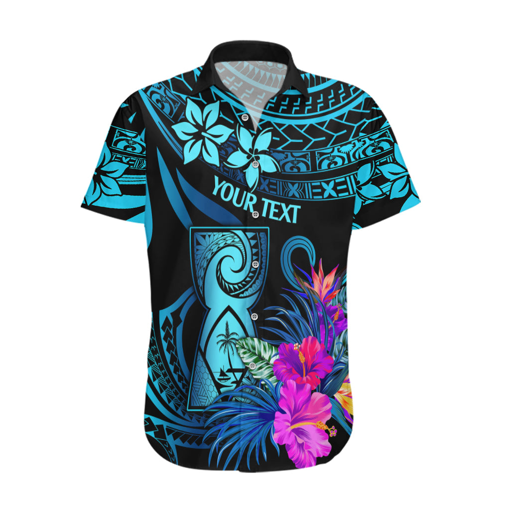Custom Polynesian Guam Hawaiian Shirt With Latte Stone Happy Liberation Day LT9 Blue - Polynesian Pride