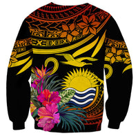 Custom Polynesian Kiribati Independence Day Sweatshirt Kiribati Emblem with Hibiscus Pacific Beauty LT9 - Polynesian Pride