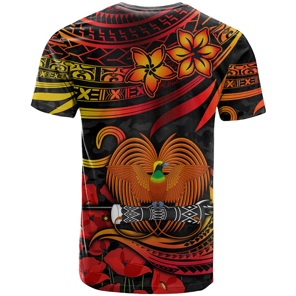 PNG Remembrance Day T Shirt Polynesian Tribal and Poppy LT9 - Polynesian Pride