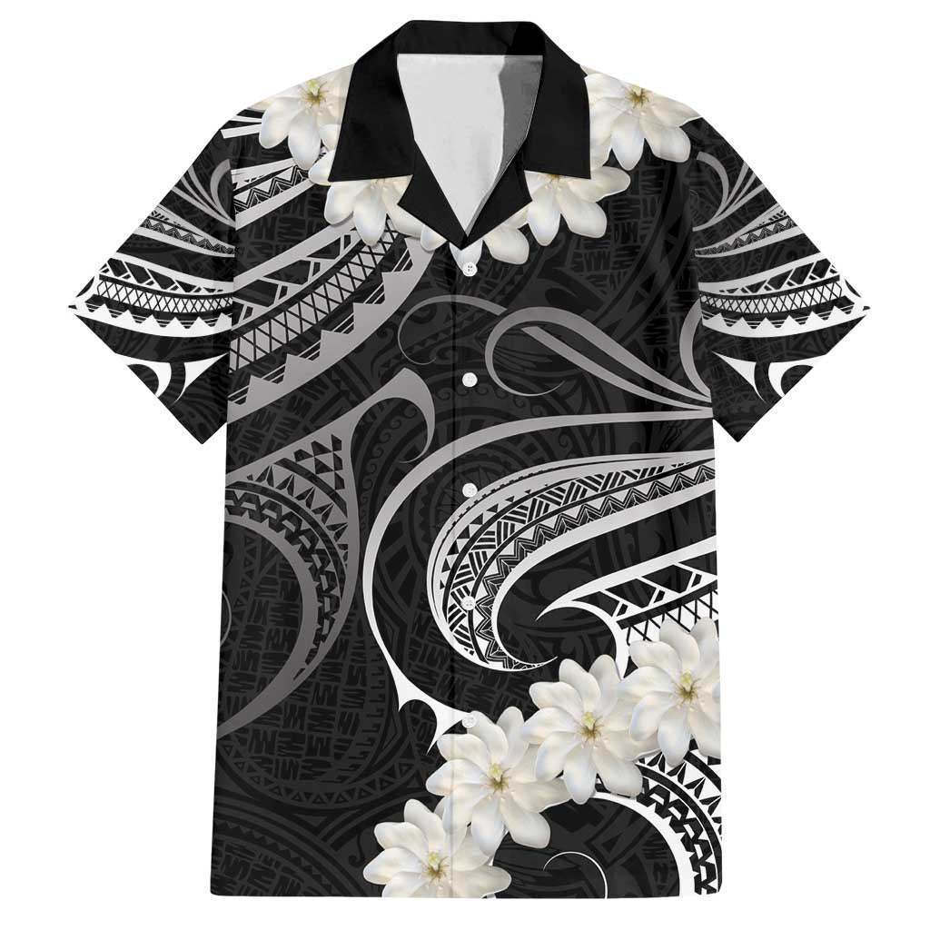 White Sunday Tokelau Gardenia Thunbergia Family Matching Long Sleeve Bodycon Dress and Hawaiian Shirt Fakamalo Atu Kia Te Koutou Uma