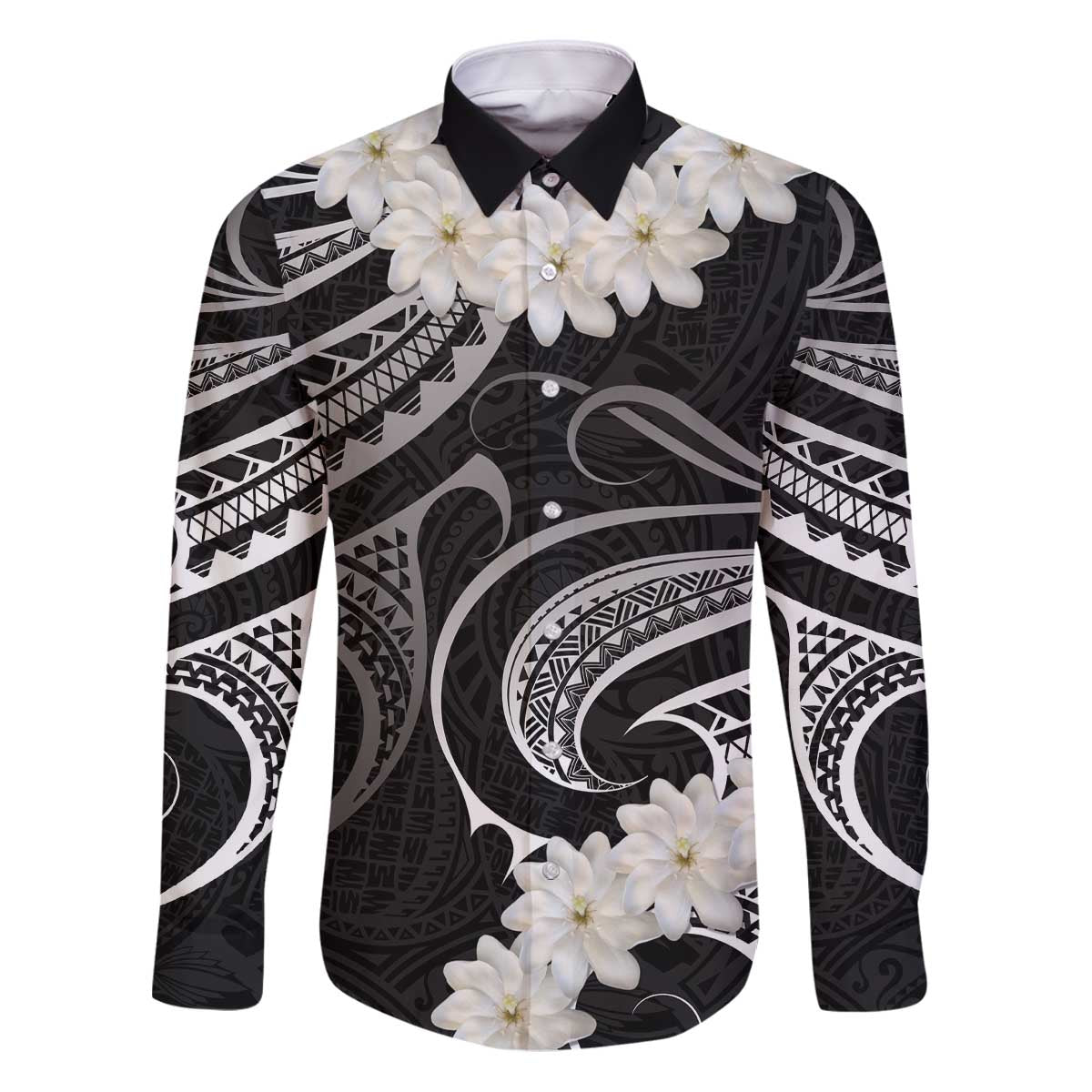 White Sunday Tokelau Gardenia Thunbergia Family Matching Puletasi and Hawaiian Shirt Fakamalo Atu Kia Te Koutou Uma