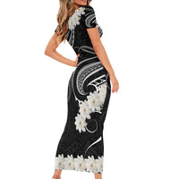 White Sunday Tokelau Gardenia Thunbergia Short Sleeve Bodycon Dress Fakamalo Atu Kia Te Koutou Uma