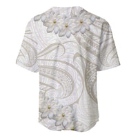 Tokelau Gardenia Thunbergia Baseball Jersey Black Polynesian Art Vibe