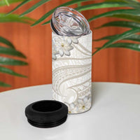 Tokelau Gardenia Thunbergia 4 in 1 Can Cooler Tumbler Black Polynesian Art Vibe LT9 - Polynesian Pride