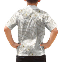 Tokelau Gardenia Thunbergia Kid Hawaiian Shirt Black Polynesian Art Vibe