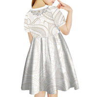 Tokelau Gardenia Thunbergia Kid Short Sleeve Dress Black Polynesian Art Vibe