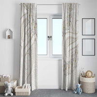 Tokelau Gardenia Thunbergia Window Curtain Black Polynesian Art Vibe