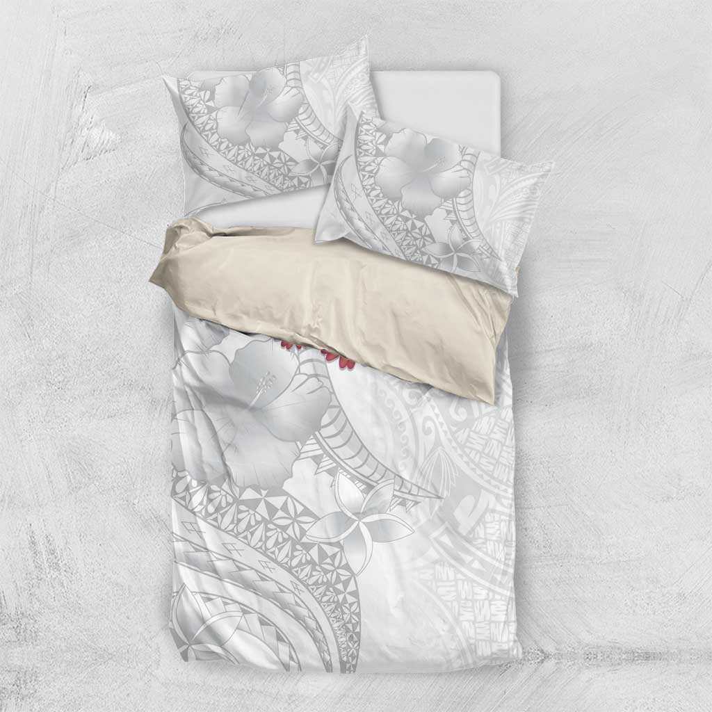 Manuia le Aso Sa o Tamaiti Tonga Bedding Set White Sunday Heilala Lei