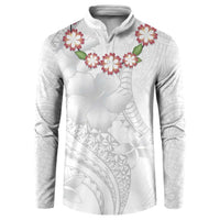 Manuia le Aso Sa o Tamaiti Tonga Button Sweatshirt White Sunday Heilala Lei