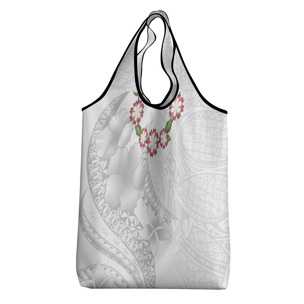 Manuia le Aso Sa o Tamaiti Tonga Grocery Bag White Sunday Heilala Lei
