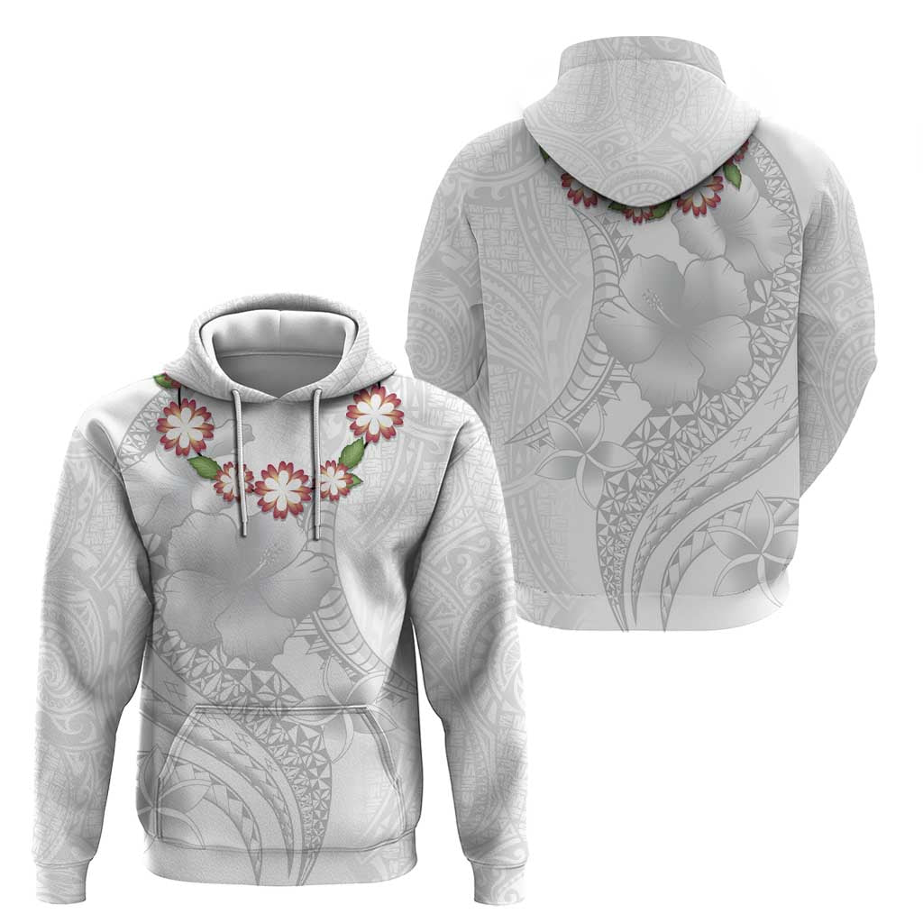 Manuia le Aso Sa o Tamaiti Tonga Hoodie White Sunday Heilala Lei