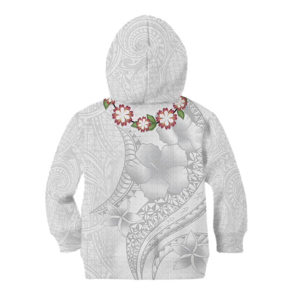Manuia le Aso Sa o Tamaiti Tonga Kid Hoodie White Sunday Heilala Lei