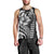 Hawaiian Sea Turtle Men Tank Top Black Hibiscus Flowers and Kakau Pattern