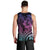 Hawaiian Sea Turtle Men Tank Top Pink Hibiscus Flowers and Kakau Pattern