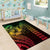 Hawaiian Sea Turtle Area Rug Reggae Hibiscus Flowers and Kakau Pattern