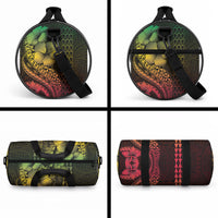 Hawaiian Sea Turtle Duffle Bag Reggae Hibiscus Flowers and Kakau Pattern LT9 - Polynesian Pride