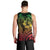 Hawaiian Sea Turtle Men Tank Top Reggae Hibiscus Flowers and Kakau Pattern