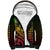 Hawaiian Sea Turtle Sherpa Hoodie Reggae Hibiscus Flowers and Kakau Pattern