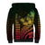 Hawaiian Sea Turtle Sherpa Hoodie Reggae Hibiscus Flowers and Kakau Pattern