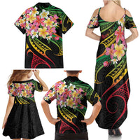 Kiribati Red Jasmine Mango Family Matching Summer Maxi Dress and Hawaiian Shirt Reggae Polynesian Art Vibe LT9 - Polynesian Pride