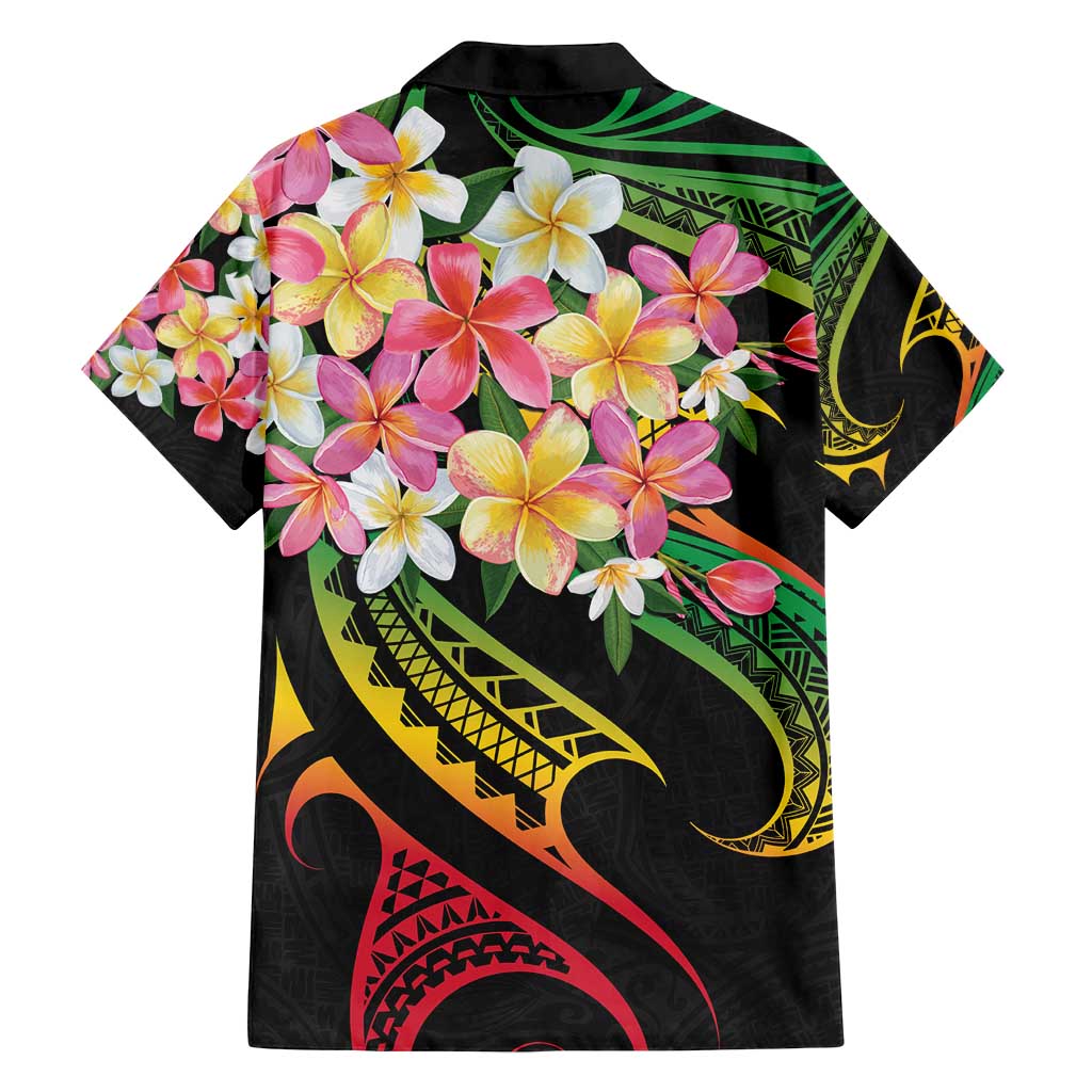 Kiribati Red Jasmine Mango Family Matching Tank Maxi Dress and Hawaiian Shirt Reggae Polynesian Art Vibe LT9 - Polynesian Pride