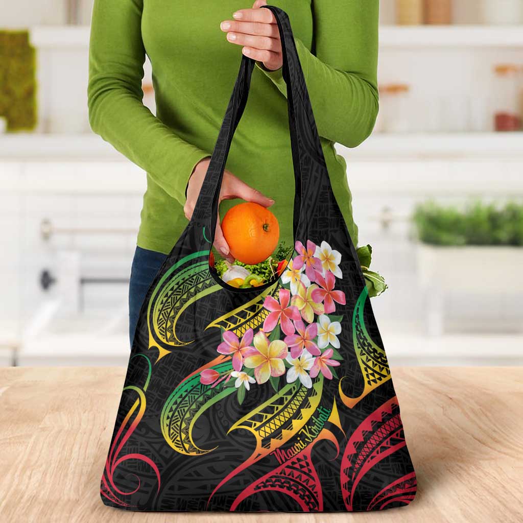 Kiribati Red Jasmine Mango Grocery Bag Reggae Polynesian Art Vibe