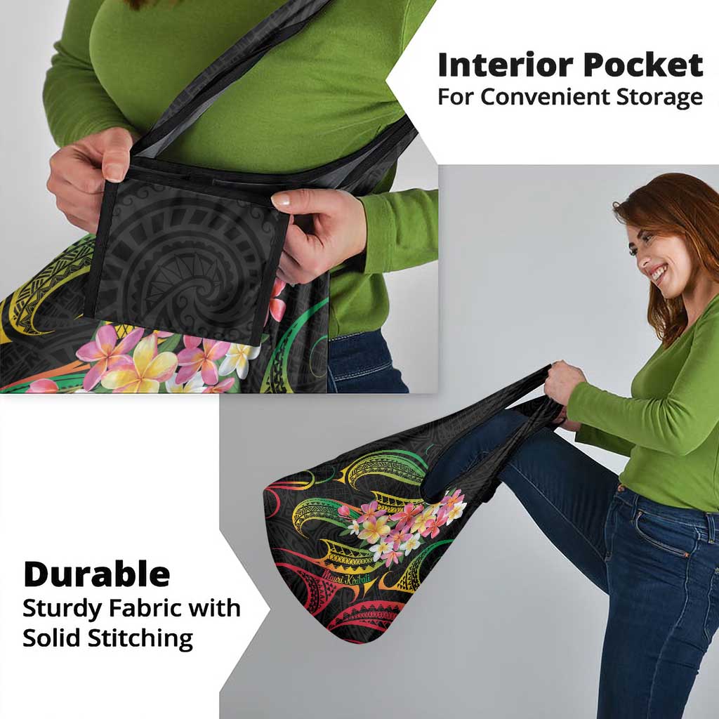 Kiribati Red Jasmine Mango Grocery Bag Reggae Polynesian Art Vibe