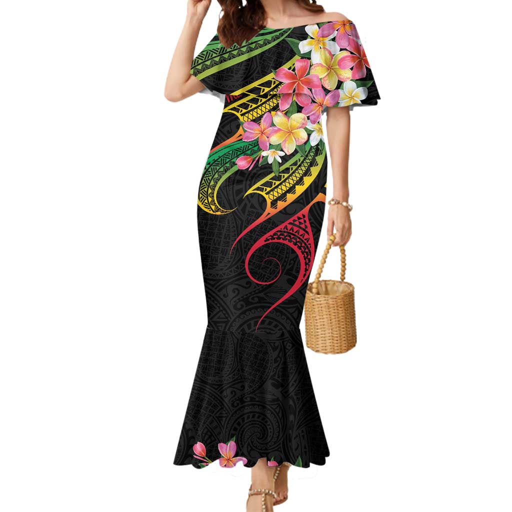 Kiribati Red Jasmine Mango Mermaid Dress Reggae Polynesian Art Vibe LT9 Women Reggae - Polynesian Pride