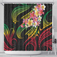 Kiribati Red Jasmine Mango Shower Curtain Reggae Polynesian Art Vibe LT9 - Polynesian Pride