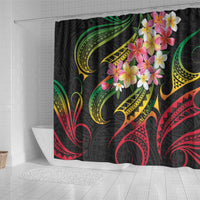 Kiribati Red Jasmine Mango Shower Curtain Reggae Polynesian Art Vibe LT9 - Polynesian Pride
