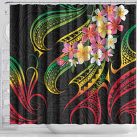 Kiribati Red Jasmine Mango Shower Curtain Reggae Polynesian Art Vibe LT9 - Polynesian Pride