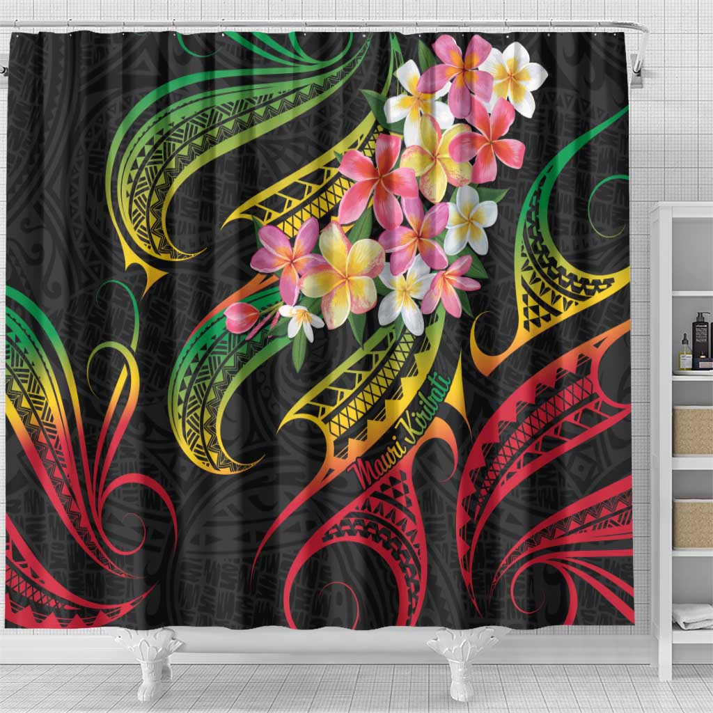 Kiribati Red Jasmine Mango Shower Curtain Reggae Polynesian Art Vibe LT9 - Polynesian Pride