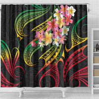 Kiribati Red Jasmine Mango Shower Curtain Reggae Polynesian Art Vibe LT9 - Polynesian Pride